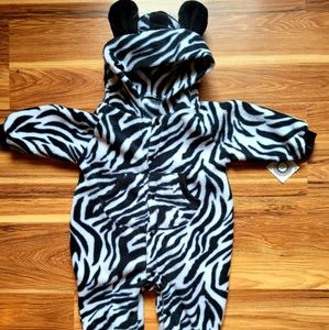 Fleece Zebra Hooded Onsie Halloween 9mo